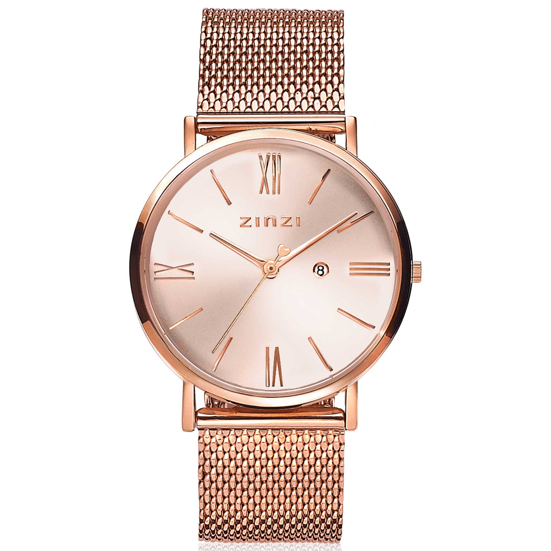 Zinzi Roségoudkleurig Horloge Staal Ziw505 M