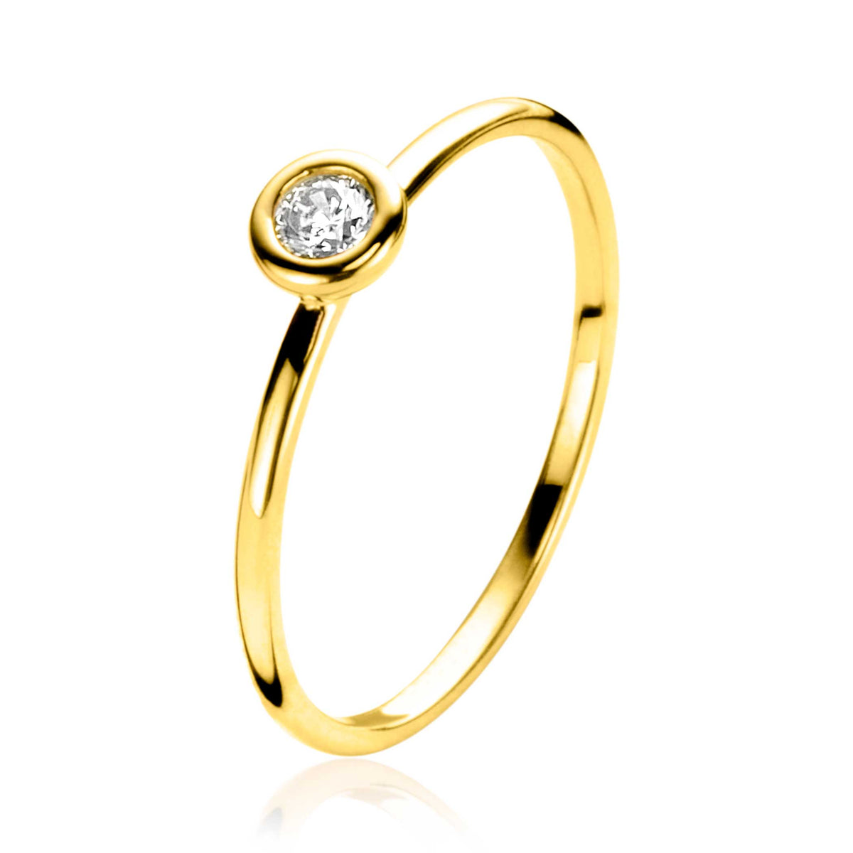 anello in oro con pietra brillante centrale