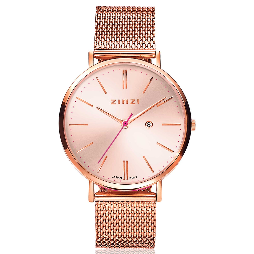 Zinzi Roségoudkleurig Horloge Staal Ziw405 M