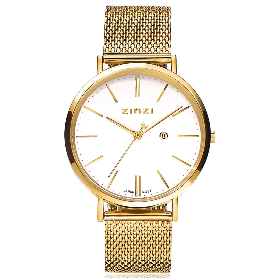 Zinzi Geelgoudkleurig Horloge Gold Plated Ziw407 M