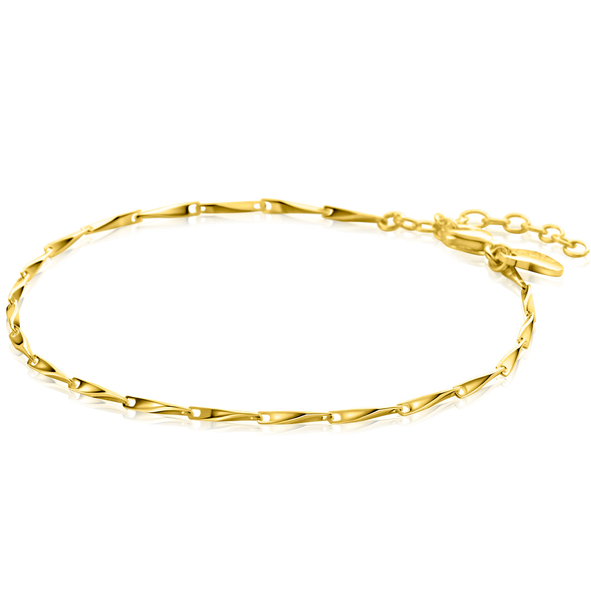Bracciale placcato oro con design a spirale e chiusura regolabile.
