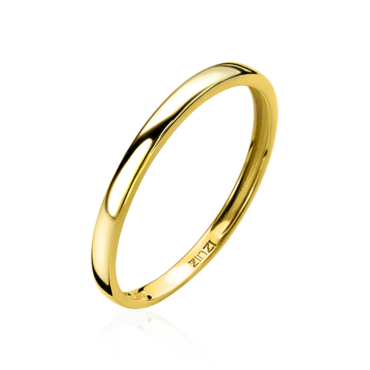 anello dorato lucido con finitura liscia