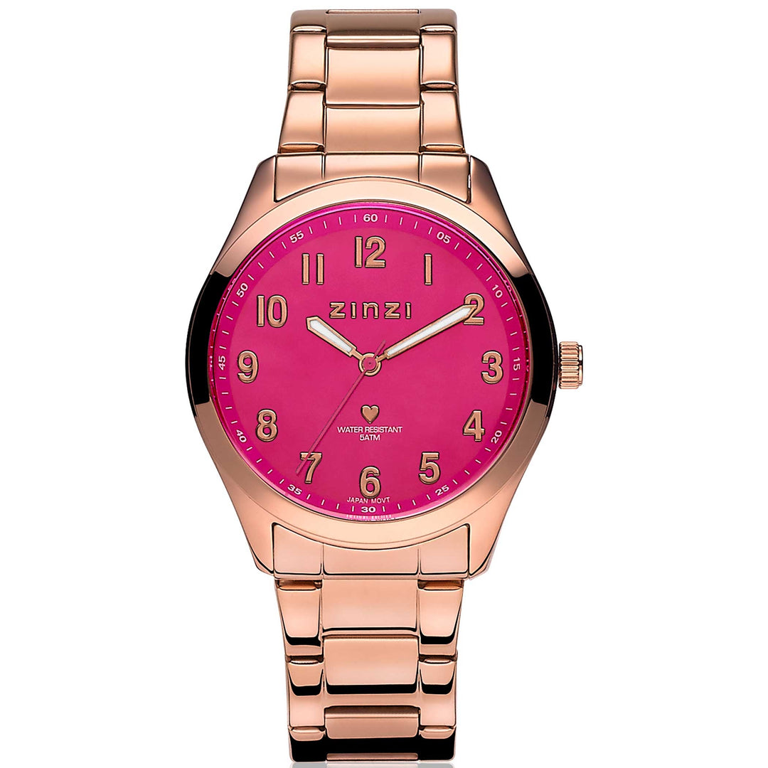 Zinzi Roségoudkleurig Horloge Staal Ziw208