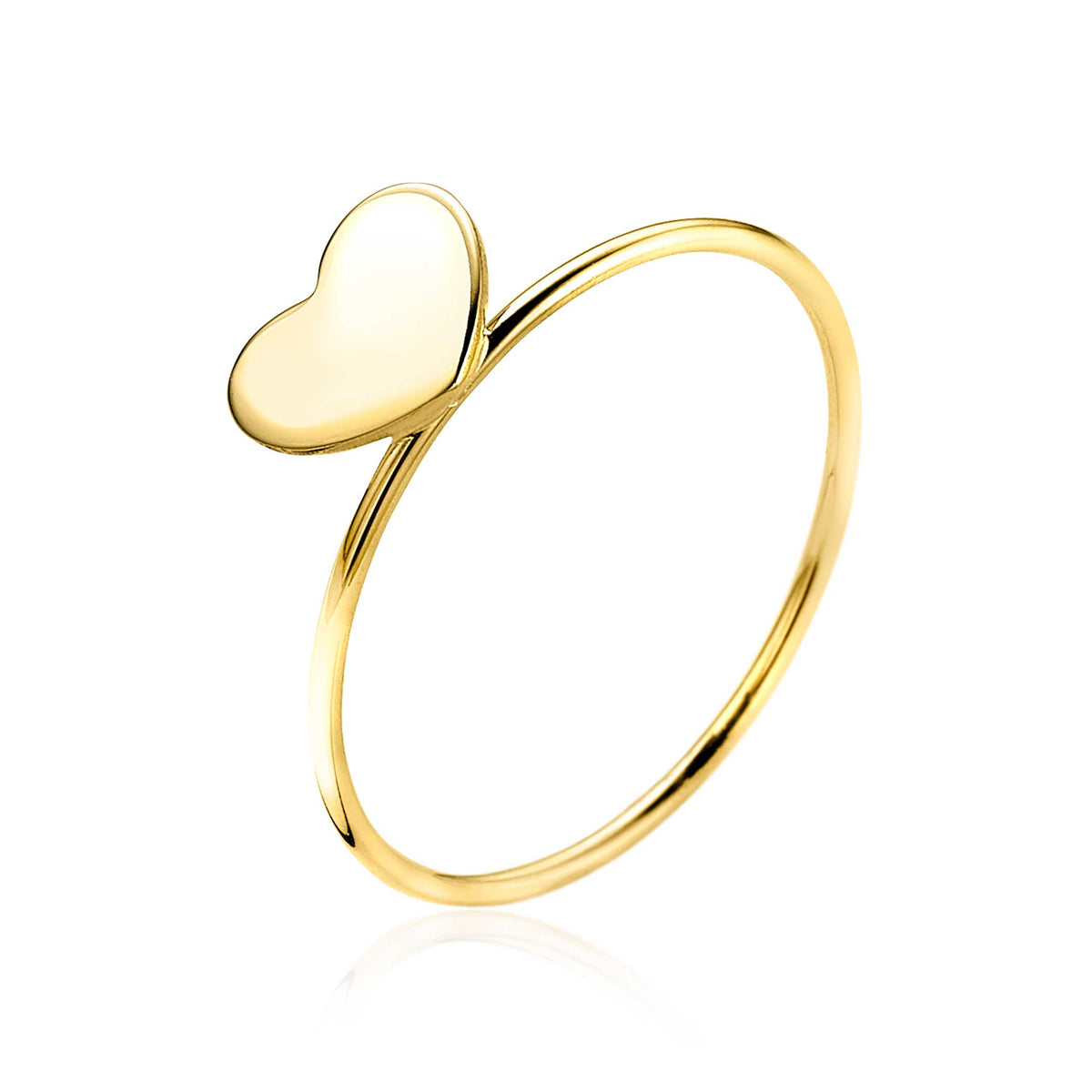 anello dorato con cuore stilizzato
