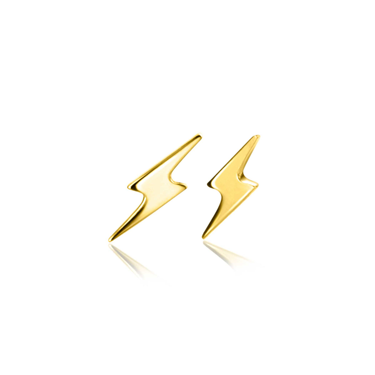 Orecchini a forma di fulmine in oro.