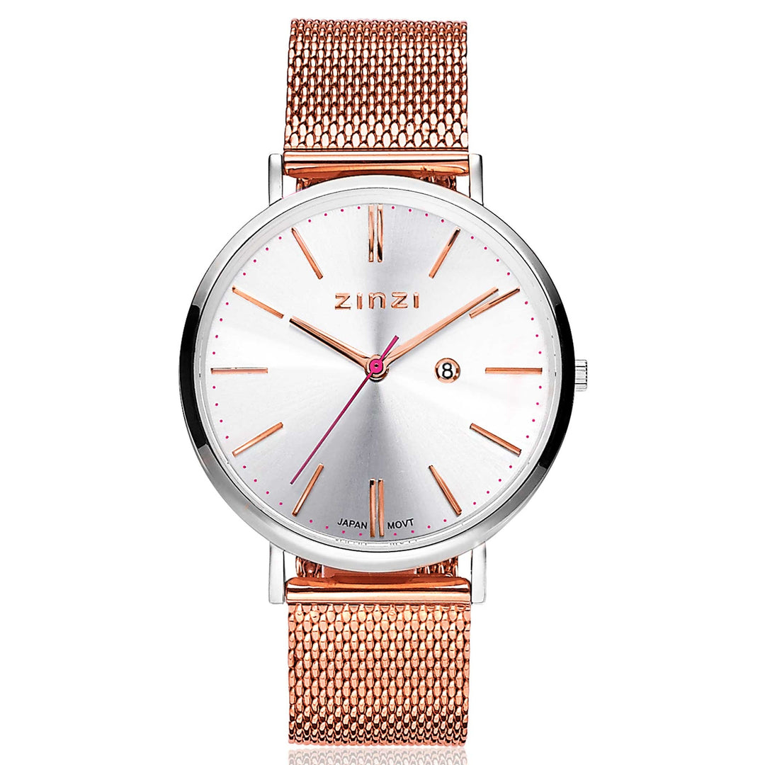 Zinzi Zilverkleurig Horloge Gold Plated Ziw412 Mr