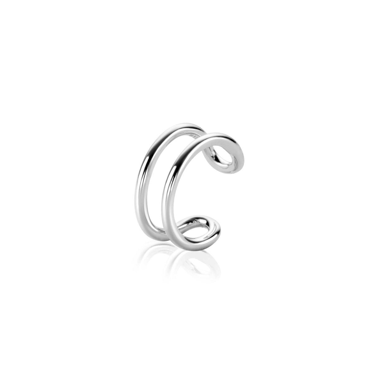 Orecchini in argento con design a doppio cerchio.