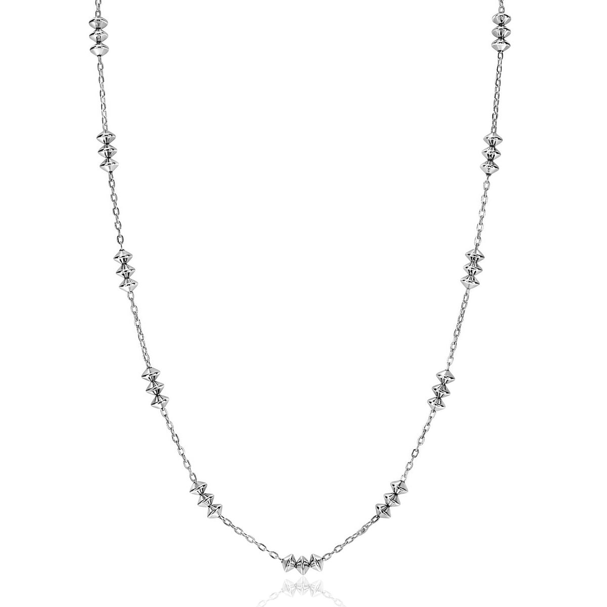 Collana in argento con dettagli decorativi a forma di stella.