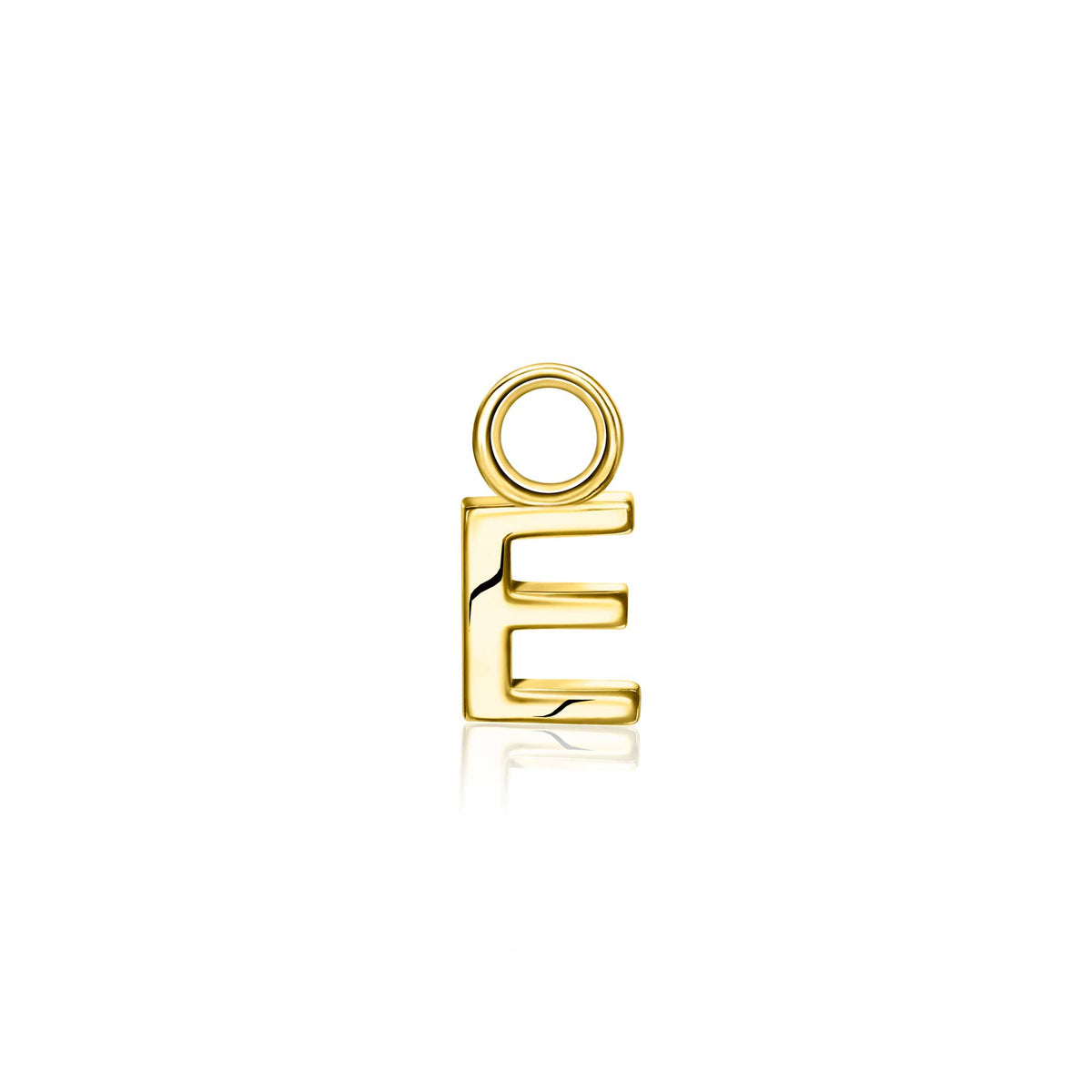 Orecchini in metallo dorato con design moderno e dettagli a forma di lettera.