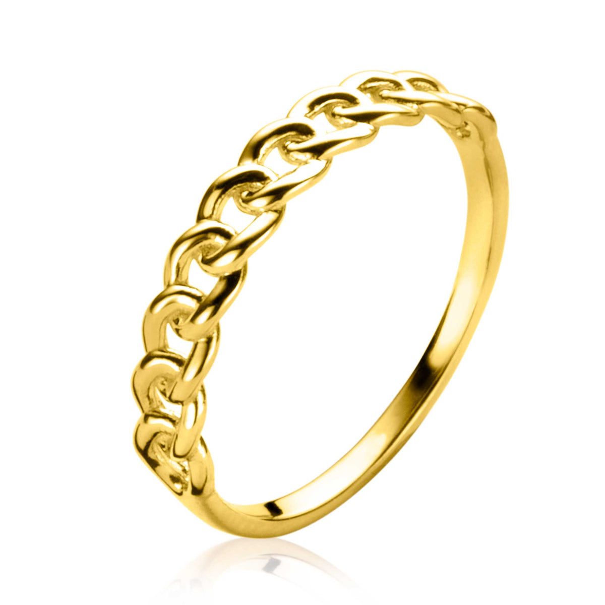 anello in oro con maglia rolò lucida