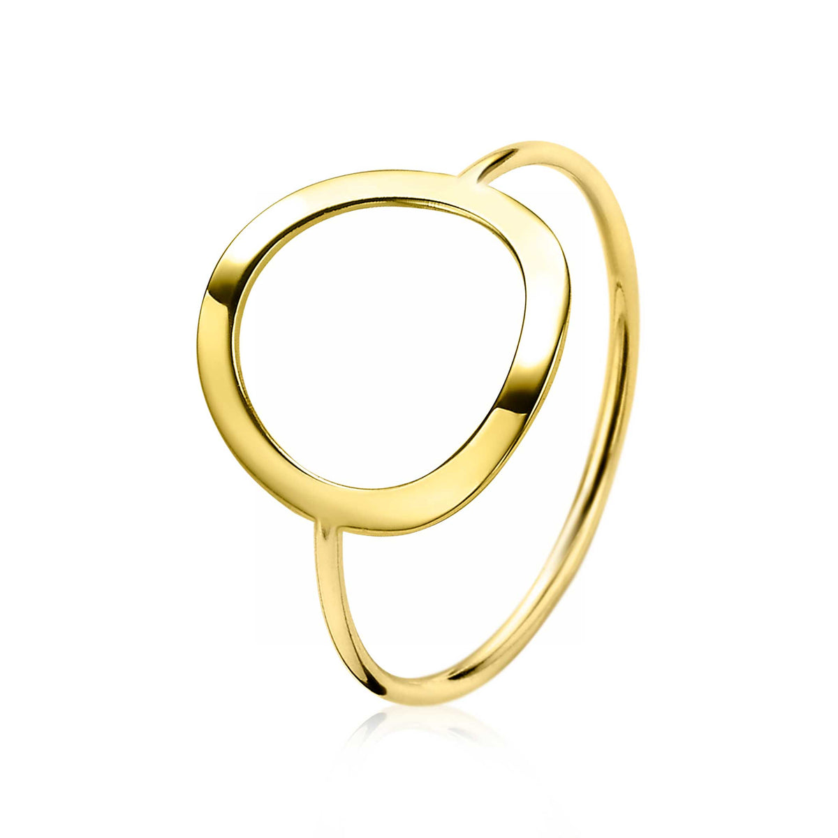 anello in oro con forma ovale e apertura centrale