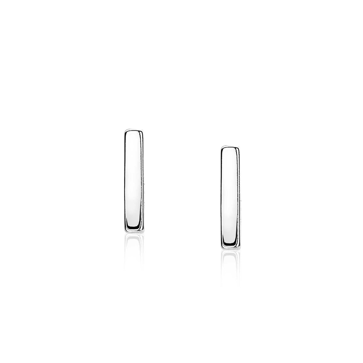 Orecchini in argento con forma rettangolare e finitura lucida.