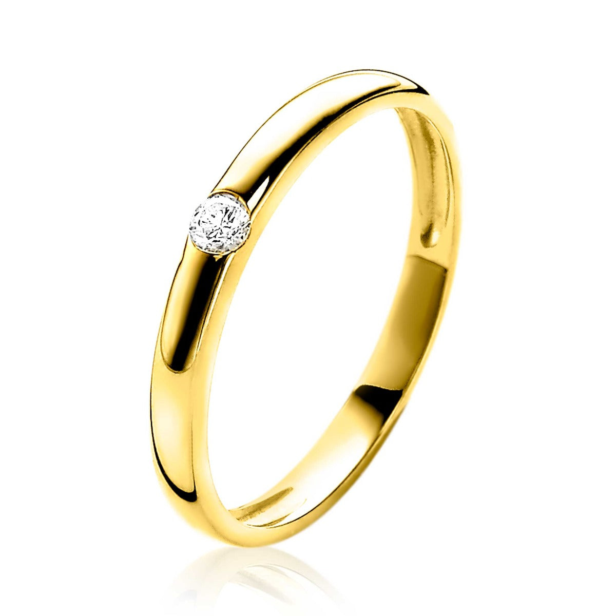 anello in oro con brillante centrale