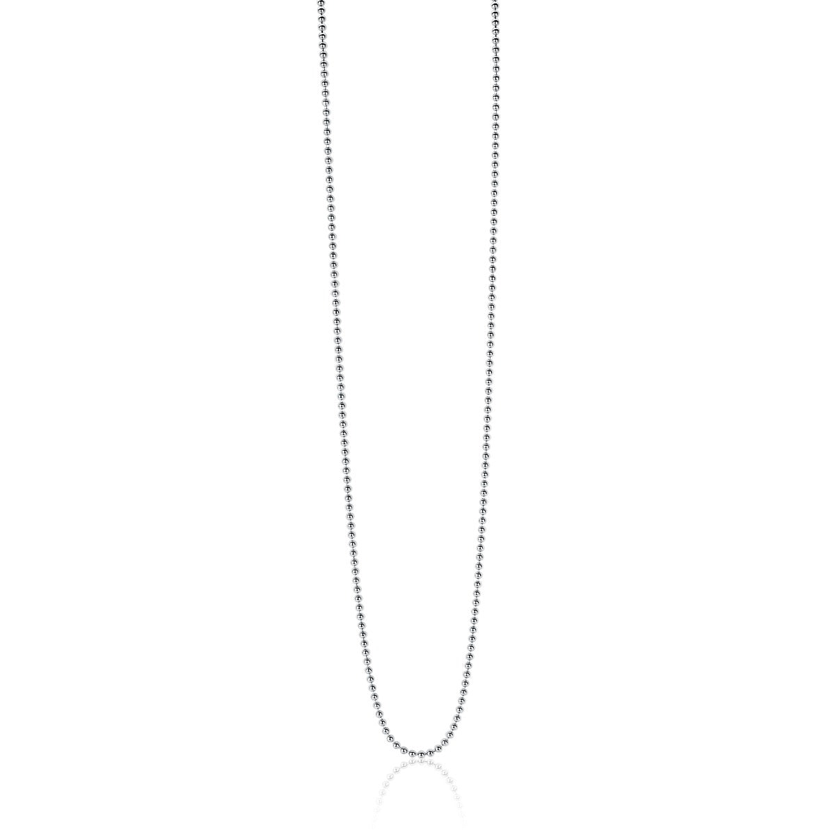 collana in argento con maglia rolò, lunga e sottile