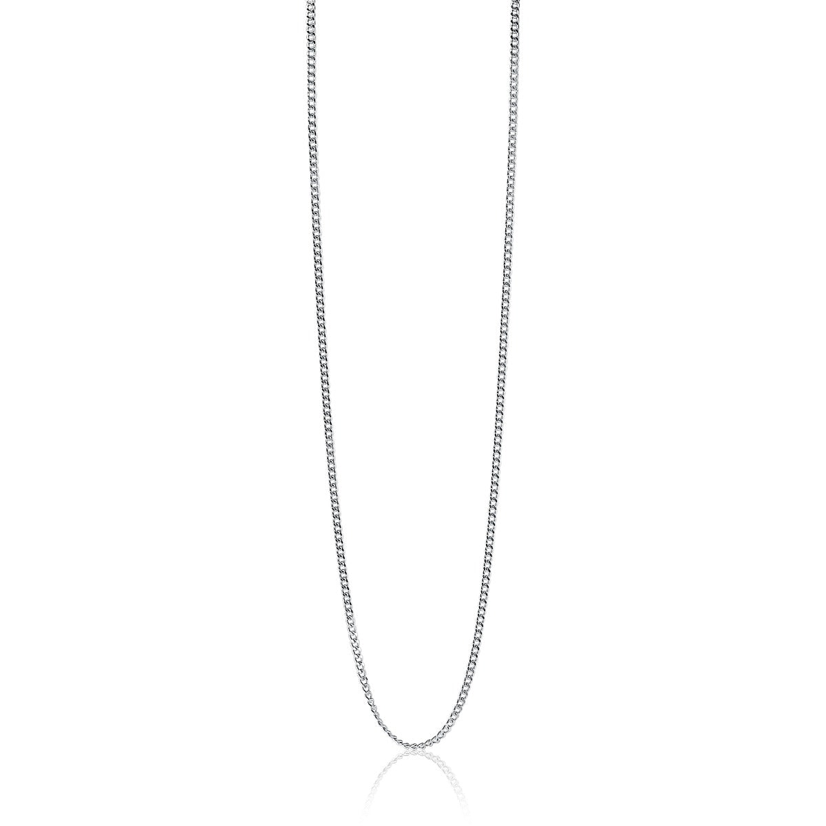 collana in argento con maglia rolò lucida e sottile