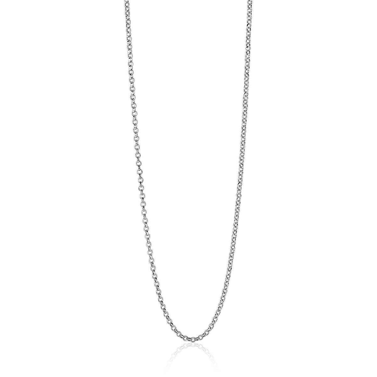 collana in argento con maglia rolò lucida