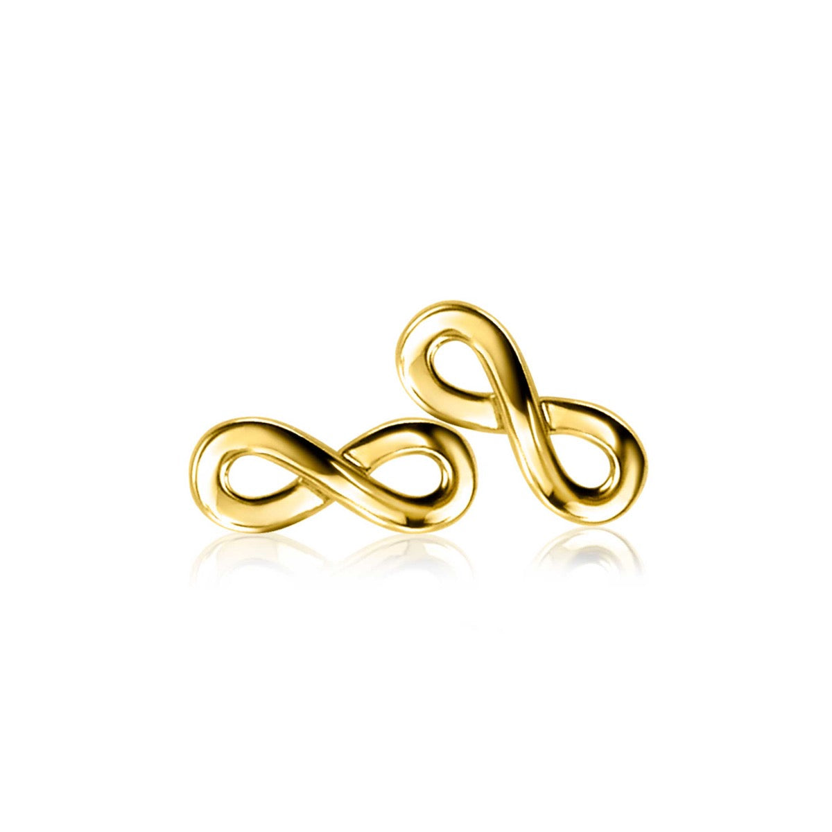 Orecchini placcati oro a forma di infinito.